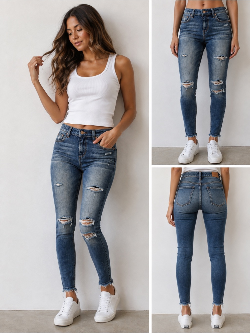 Joe’s Jeans - Mid-Rise Women's Skinny Jeans in Distressed Blue size 27